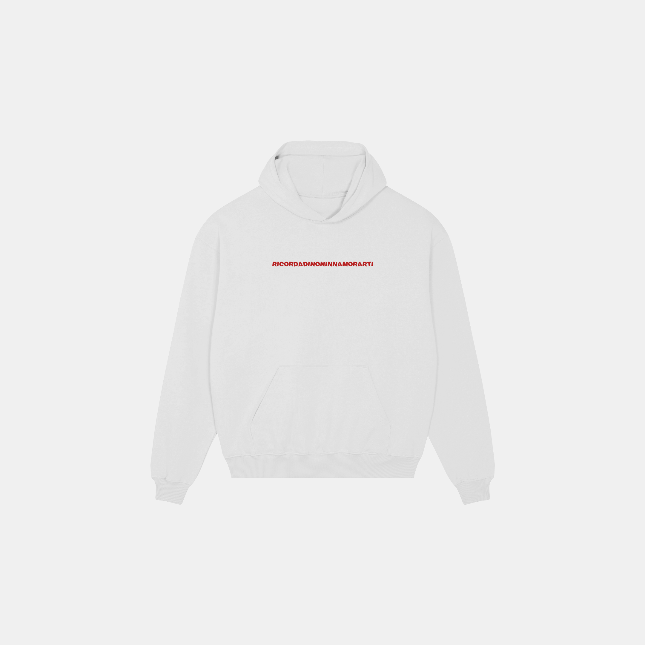 HOODIE MA TU MI PENSI MAI BIANCA