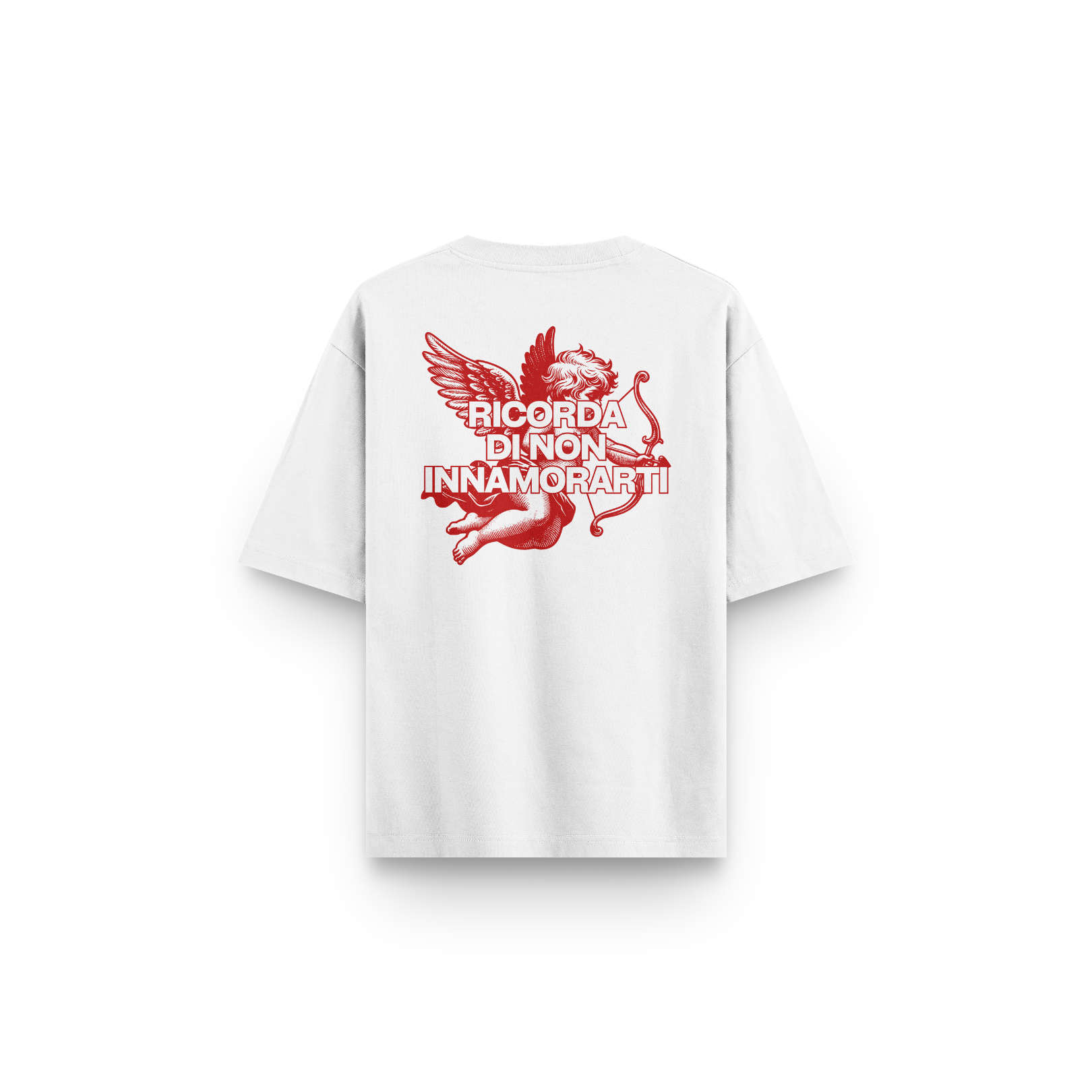 T-SHIRT BIANCA CUPIDO RICORDA DI NON INNAMORARTI
