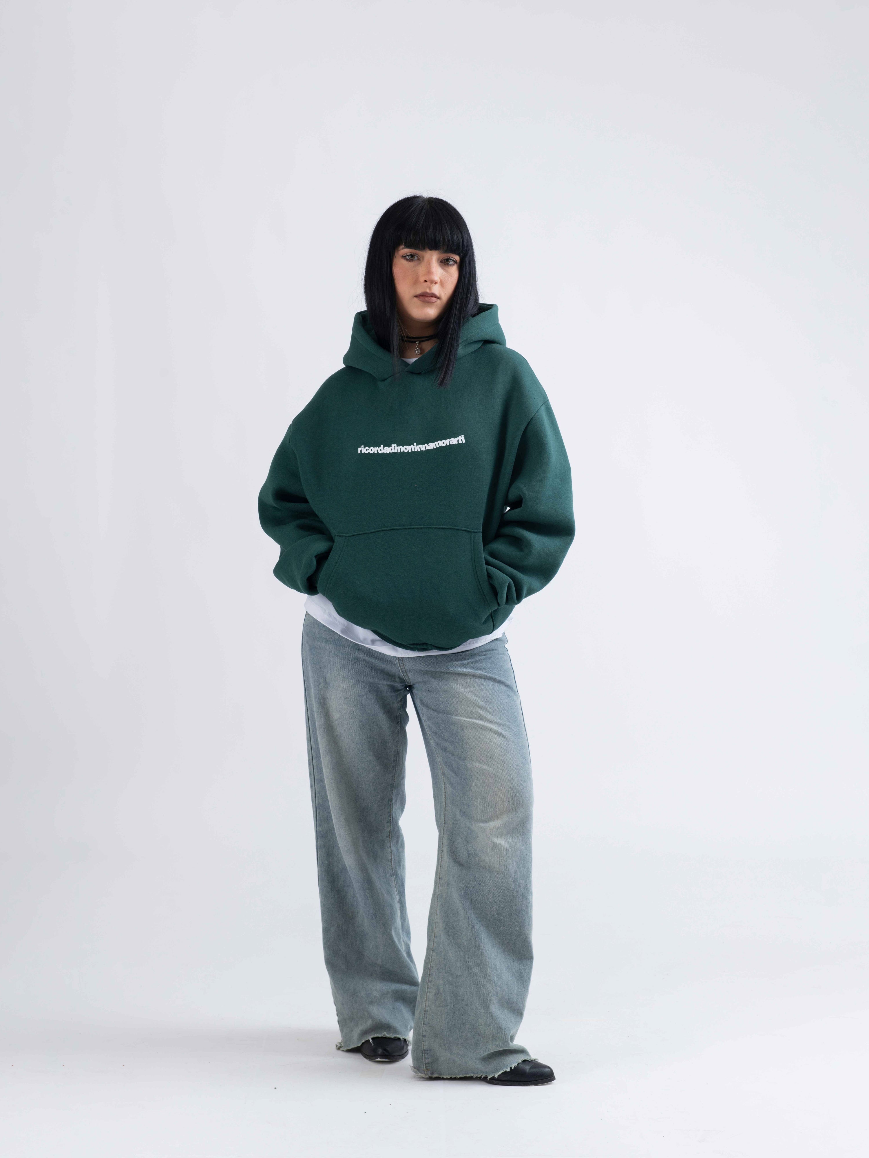 HOODIE MA TU MI PENSI MAI VERDE