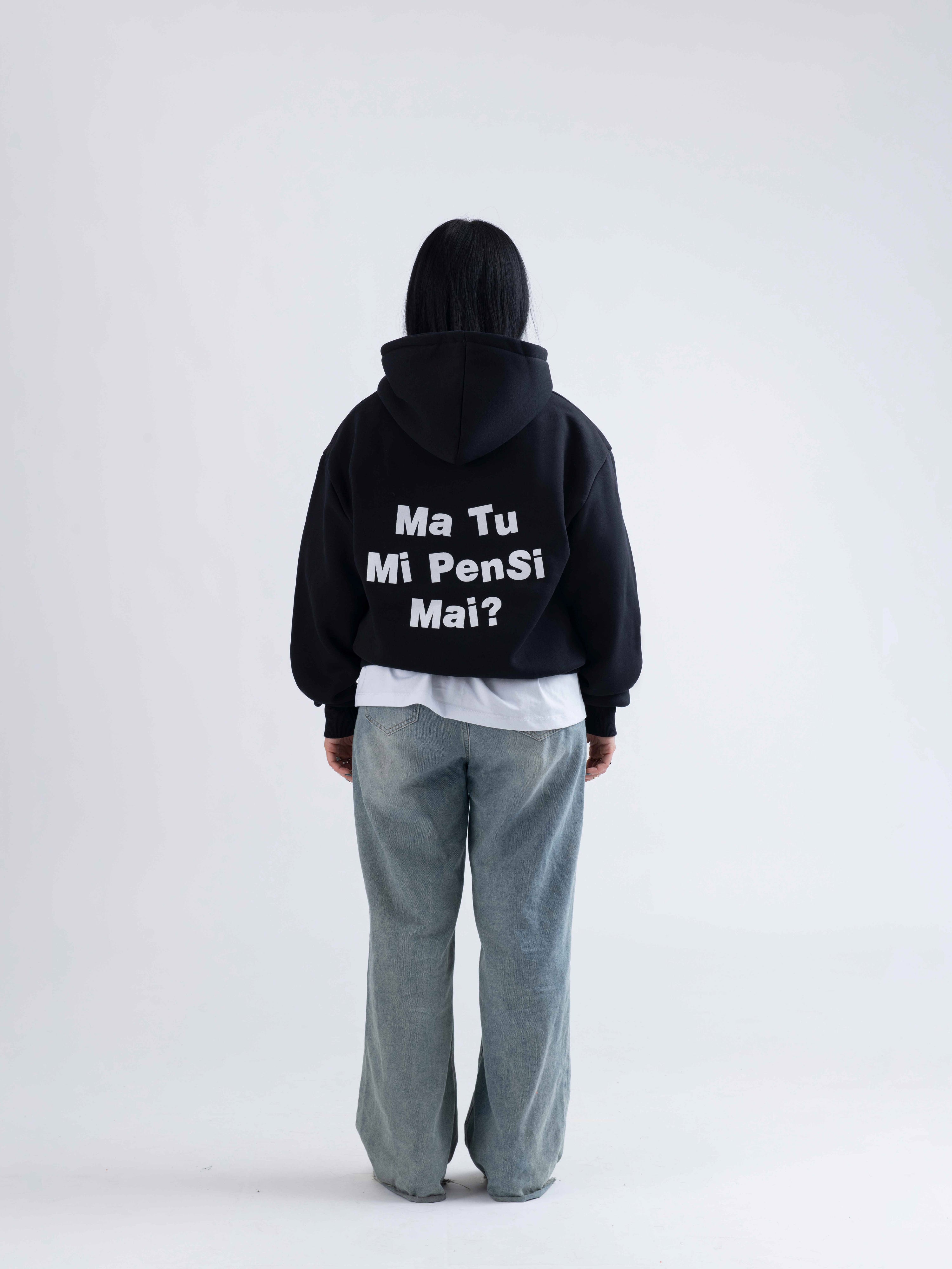 HOODIE DO YOU EVER THINK OF ME BLACK