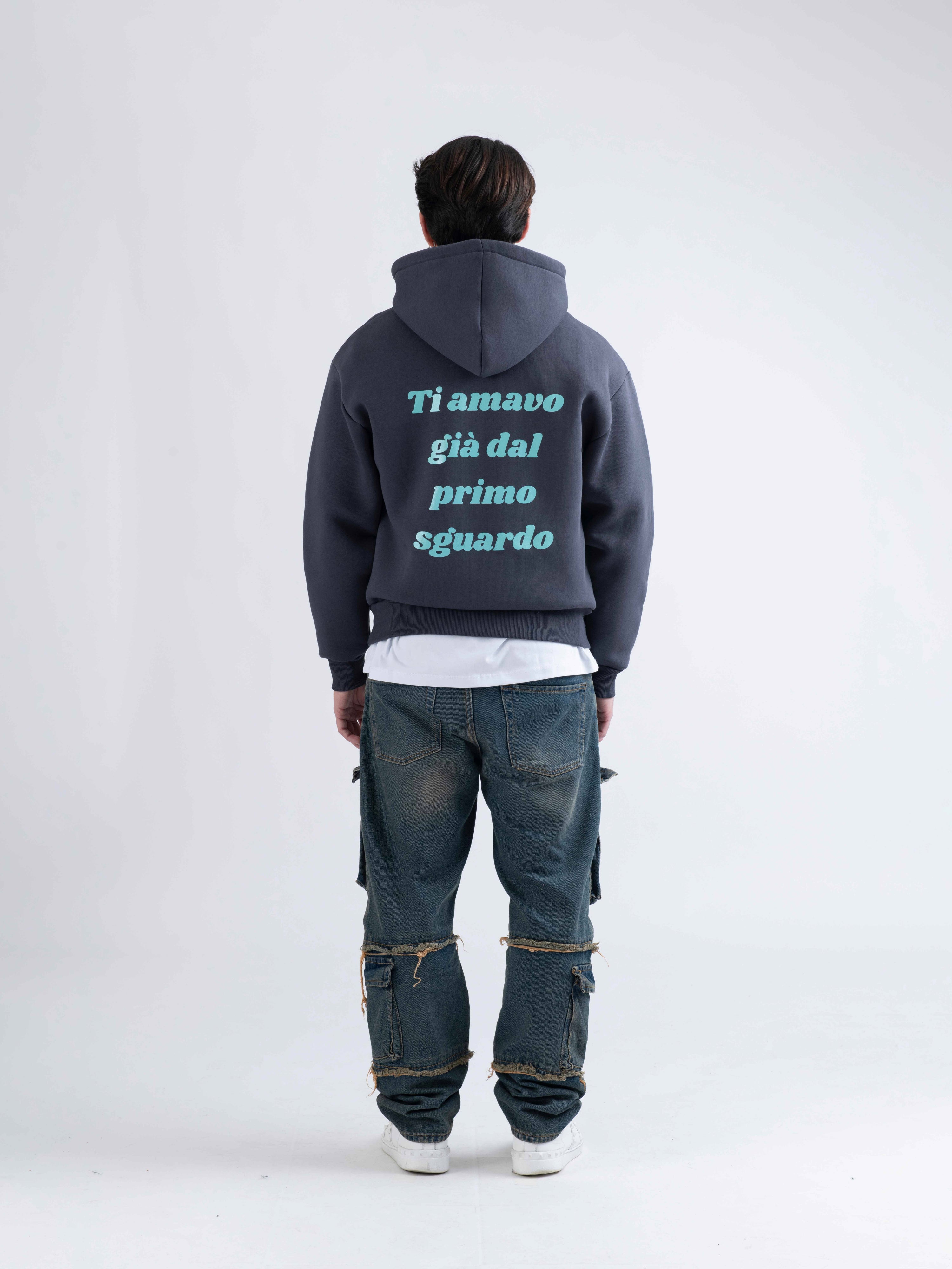 HOODIE TI AMAVO GIA' DAL PRIMO SGUARDO GRIGIA