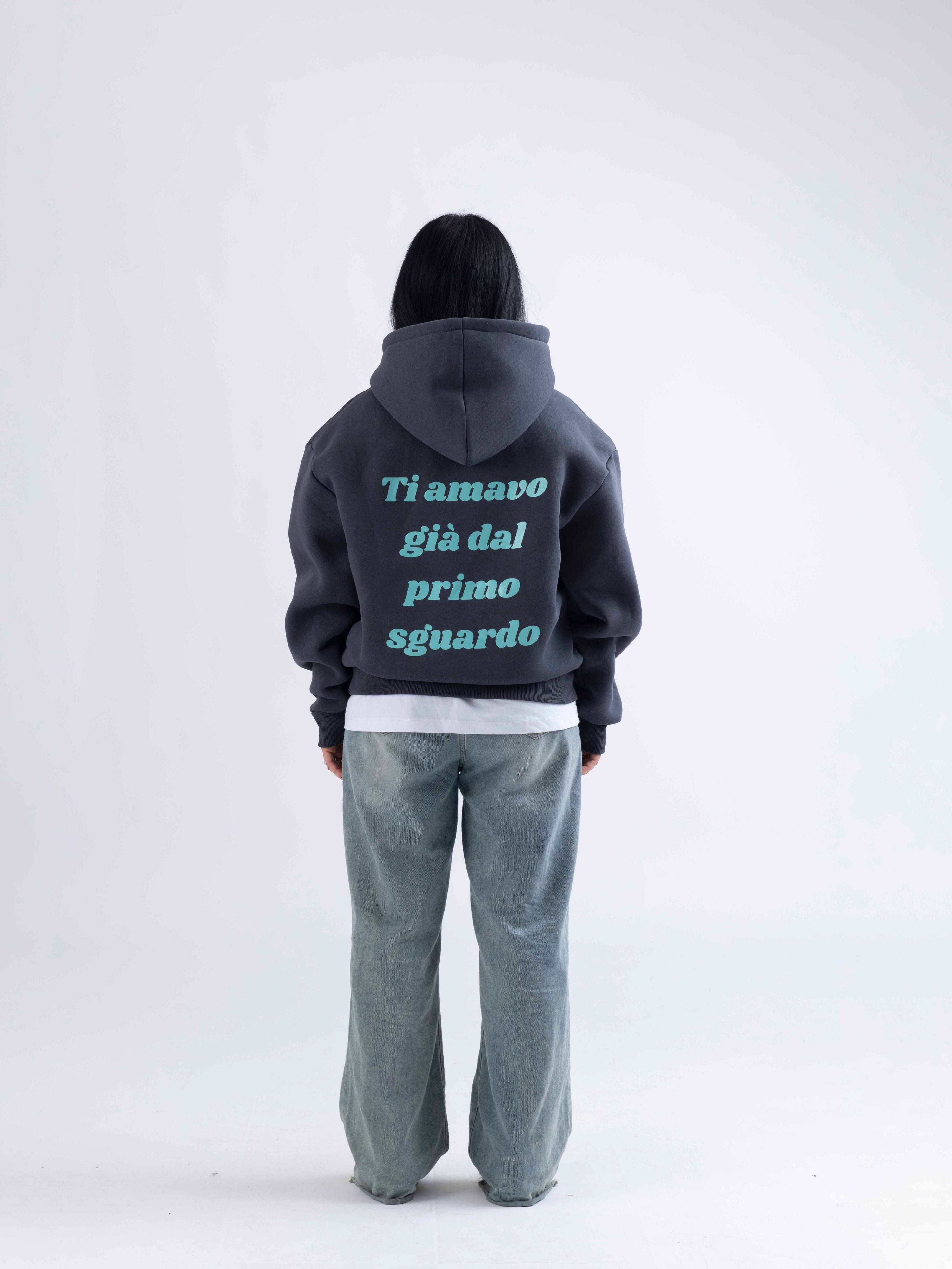 HOODIE TI AMAVO GIA' DAL PRIMO SGUARDO GRIGIA