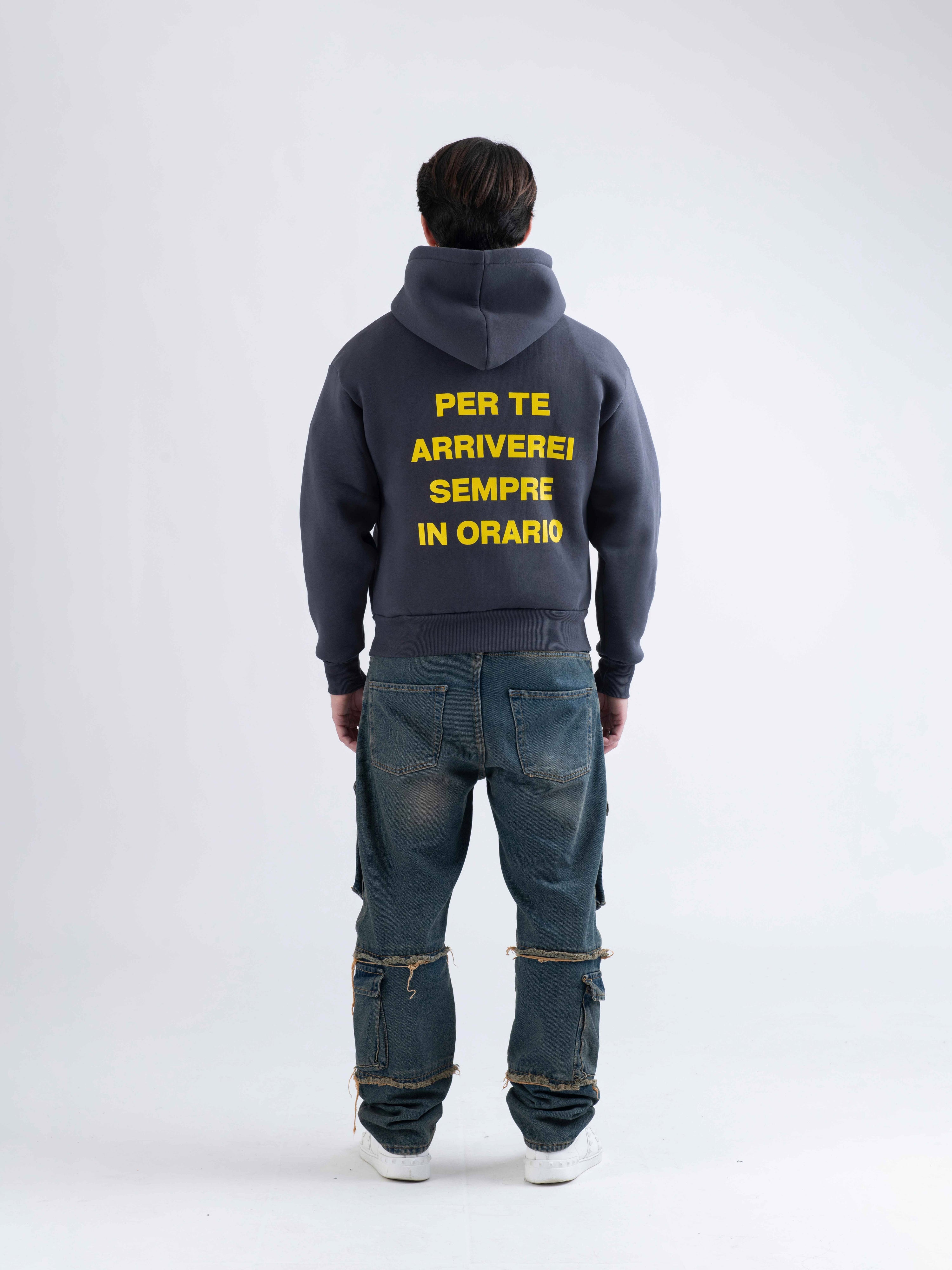 HOODIE PER TE ARRIVEREI SEMPRE IN ORARIO GRIGIA