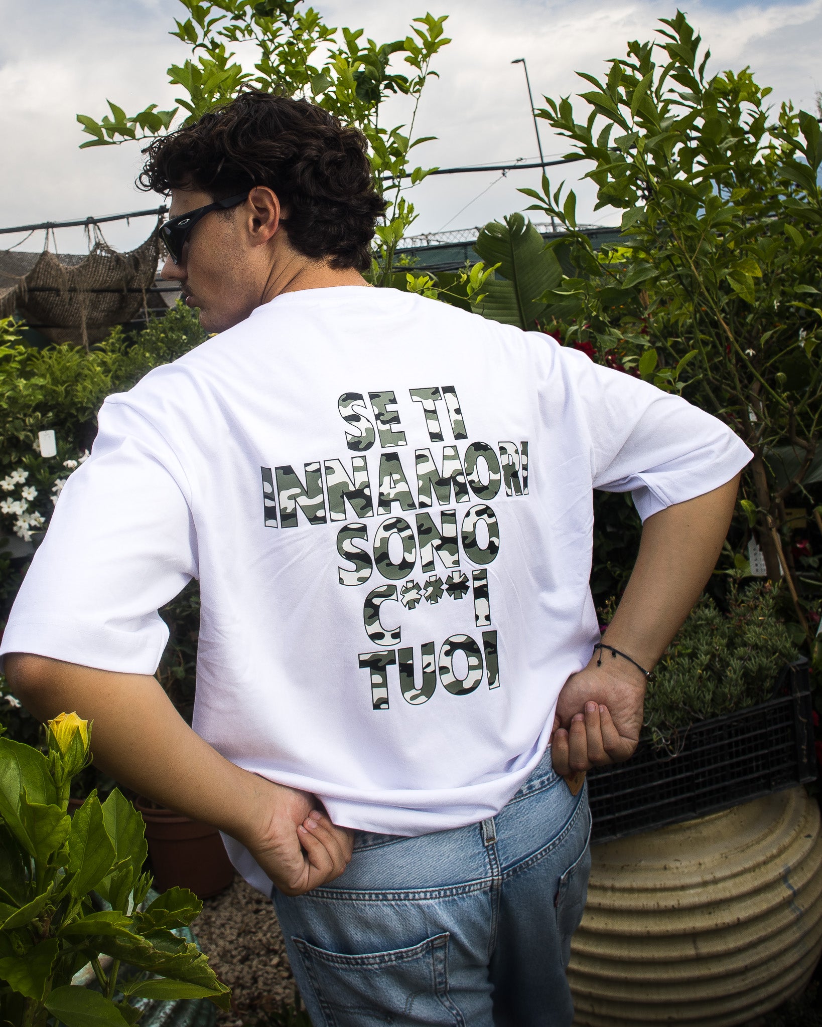 T-SHIRT SE TI INNAMORI SONO C***I TUOI CAMO VERDE