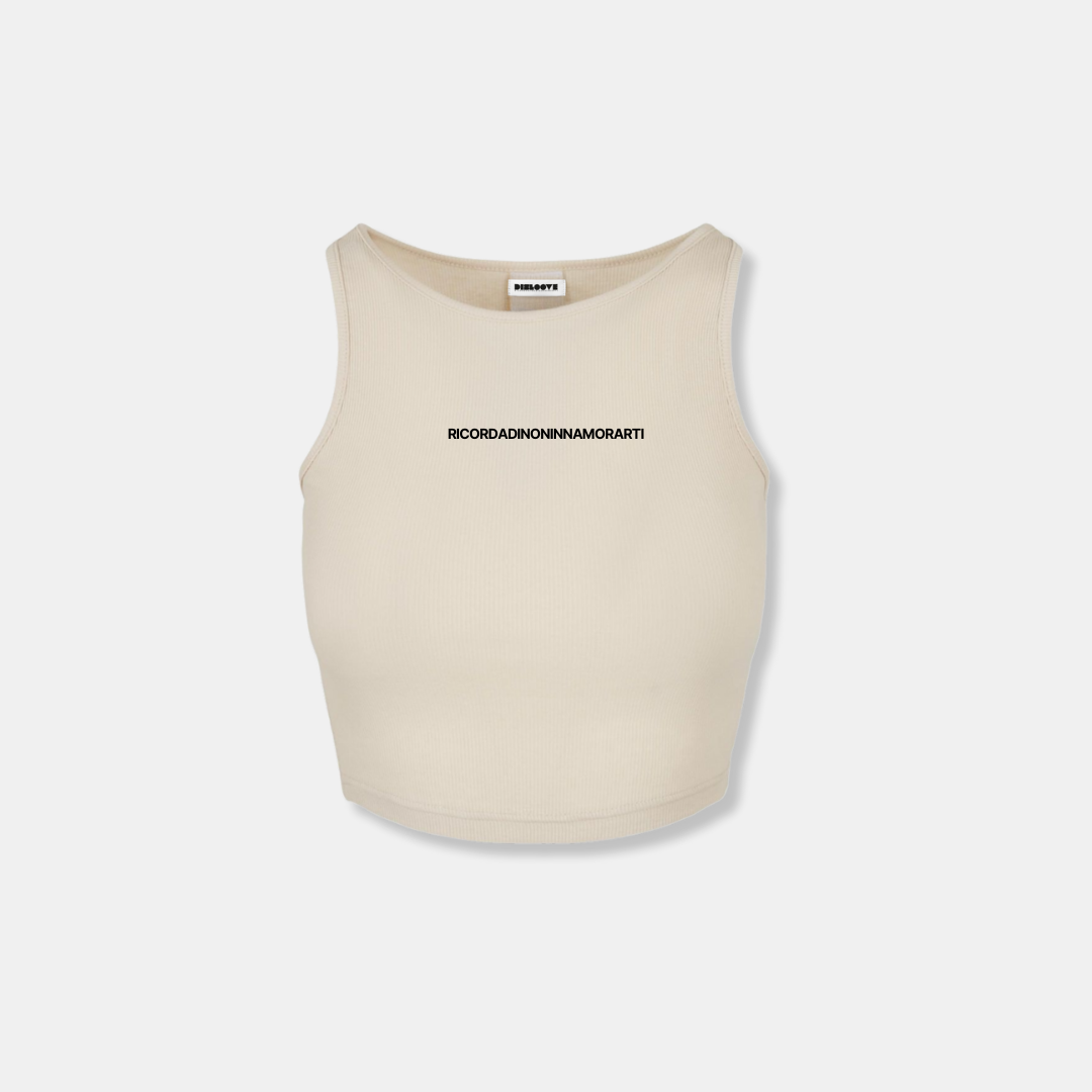 CROP TOP DONNA BEIGE RICORDA DI NON INNAMORARTI