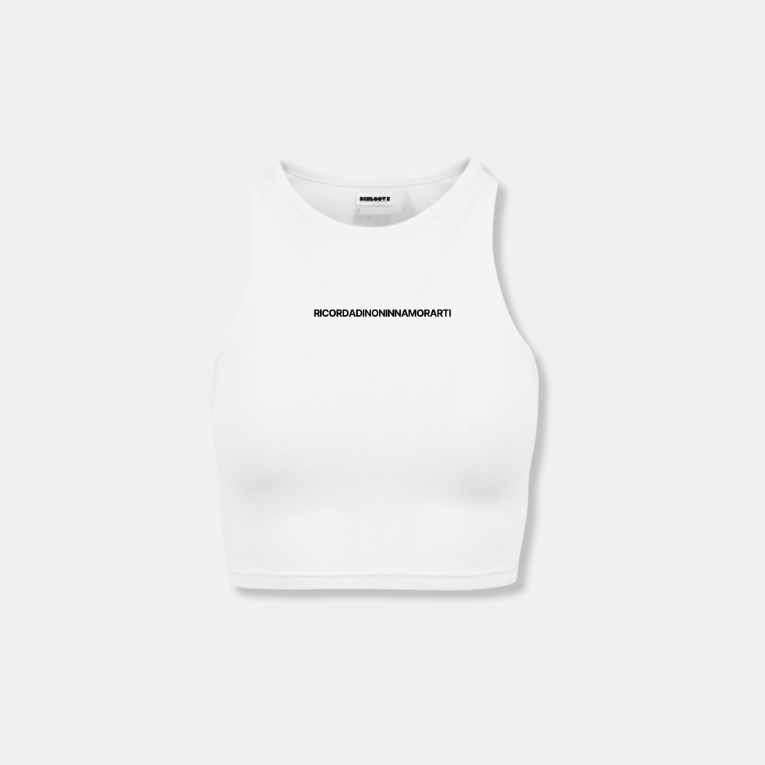 CROP TOP DONNA BIANCO RICORDA DI NON INNAMORARTI
