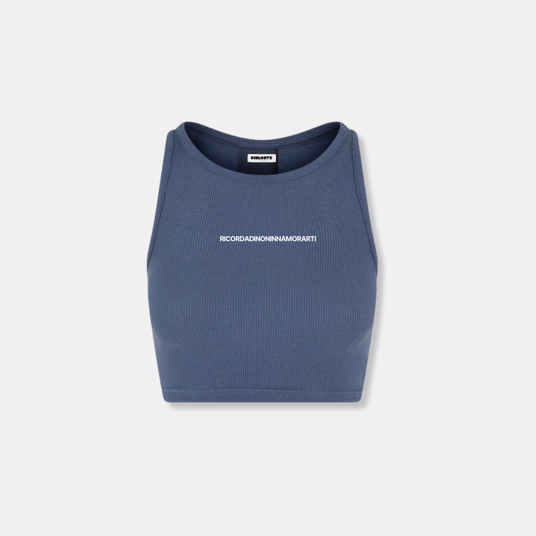 CROP TOP DONNA BLU RICORDA DI NON INNAMORARTI
