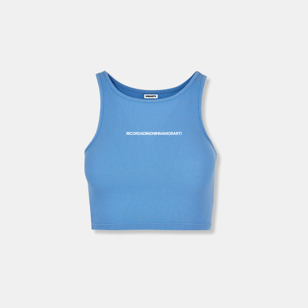 CROP TOP DONNA CELESTE RICORDA DI NON INNAMORARTI